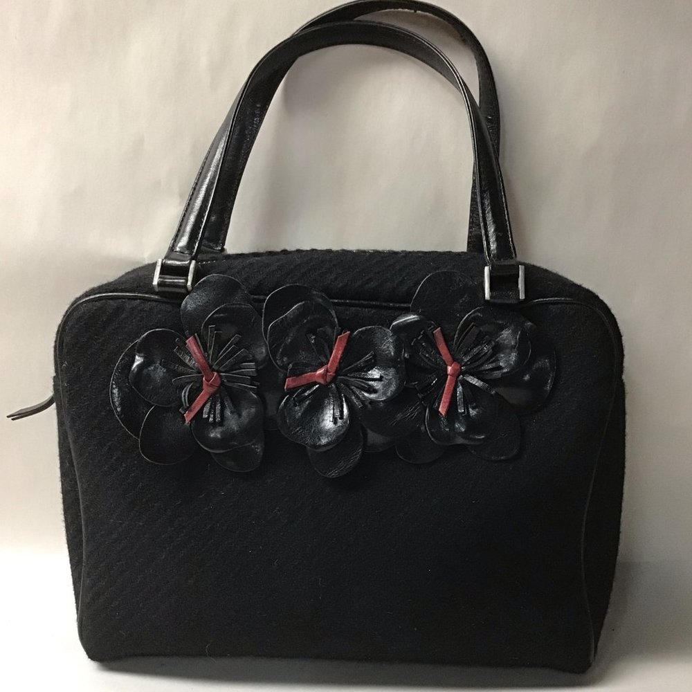 Vintage Kate Spade Tweed with Leather Flowers